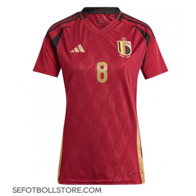 Belgien Youri Tielemans #8 Replika Hemmatröja Dam EM 2024 Kortärmad Belgien Youri Tielemans #8 Replika Hemmatröja Dam EM 2024 Kortärmad
